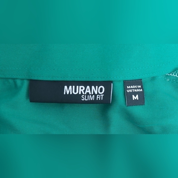 NWT Murano Green Slim Fit Mens Causal Button Short Sleeve Shirt Size Medium - Picture 6 of 10
